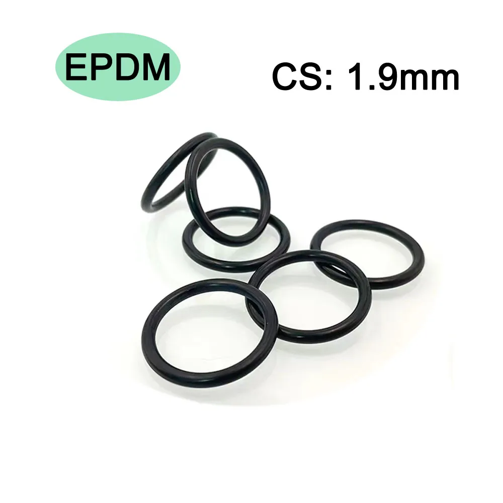 EPDM Rubber O Ring Seal Thickness CS 1.9mm Rings Gasket Resist Acid / Alkali / Aging / Ozone / Insulation Ect. Size: OD*CS