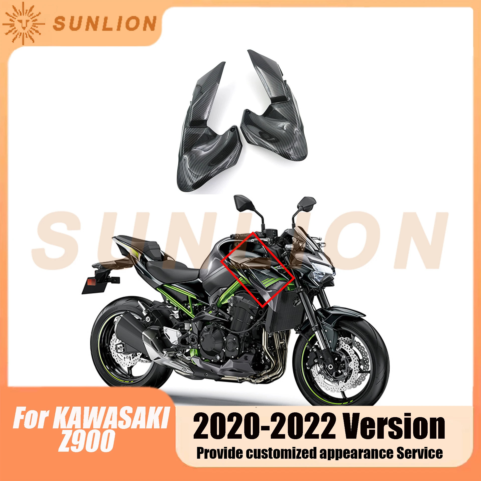 

Подходит для Kawasaki Z900, ZR900, Z 900, ZR 900, 2021, 22, 2023, боковая панель топливного бака мотоцикла, обтекатель, Боковая Отделка, защитная крышка