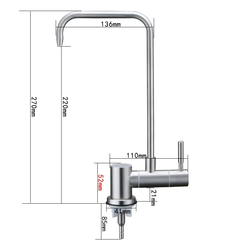 Kitchen Faucet Folding Down Water Purifier Faucet Reverse Osmosis Drinking Water Filter Faucet Stainless Steel 1/4