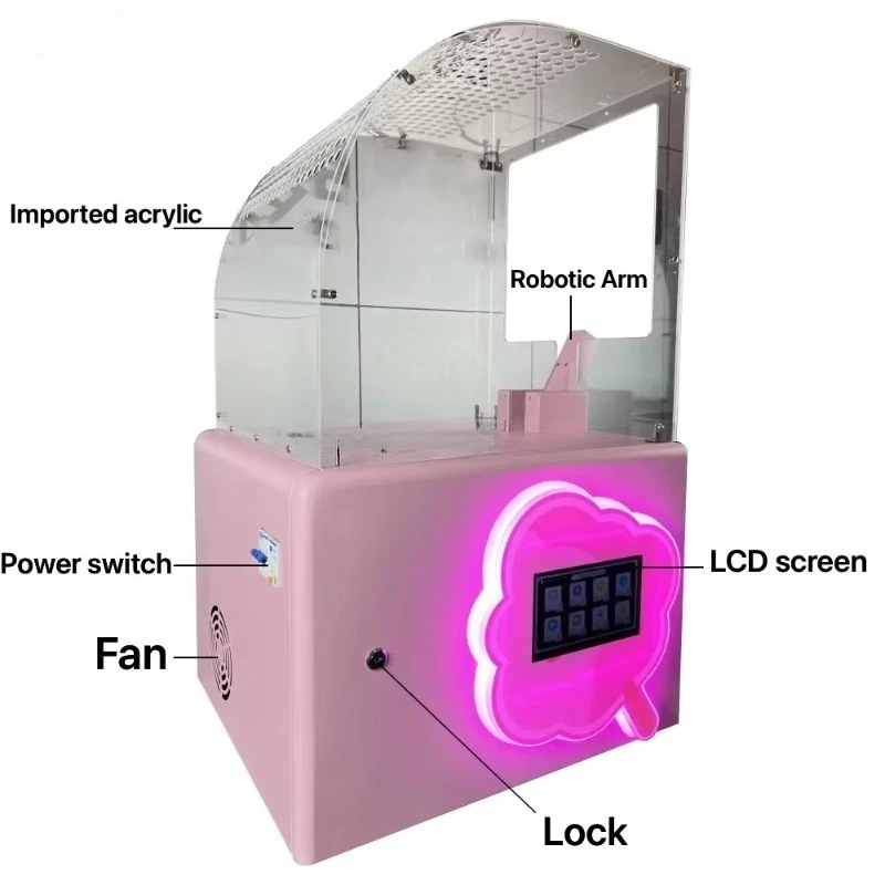 Tischplatte, tragbar, für Zuckerwatte, kleiner industrieller tragbarer Roboter, Zuckerwatte-Verkaufsautomat für Kinder