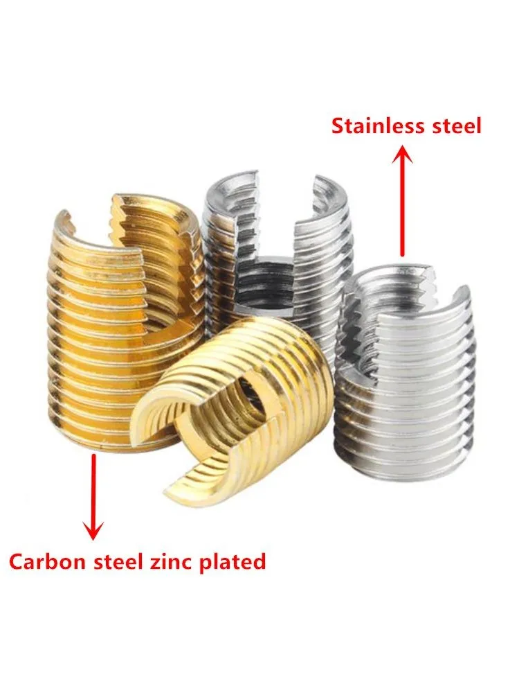 10Pcs/2Pcs M2 Om M16 Rvs Schroefdraad Inserts Metalen Draad Reparatie Insert Zelftappende Sleuven schroefdraad - afbeelding 2