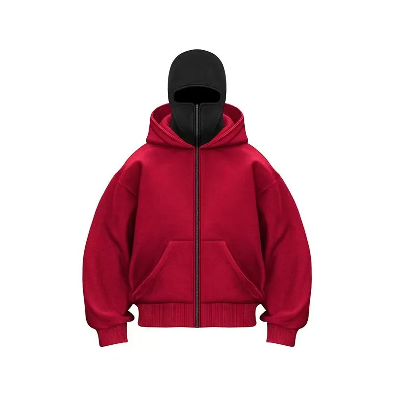 2025 جديد مزدوج مقنعين سستة البلوز الرجال النساء المتضخم الشارع الشهير زوجين للجنسين سترة الهيب هوب بلوزة كاجوال معطف