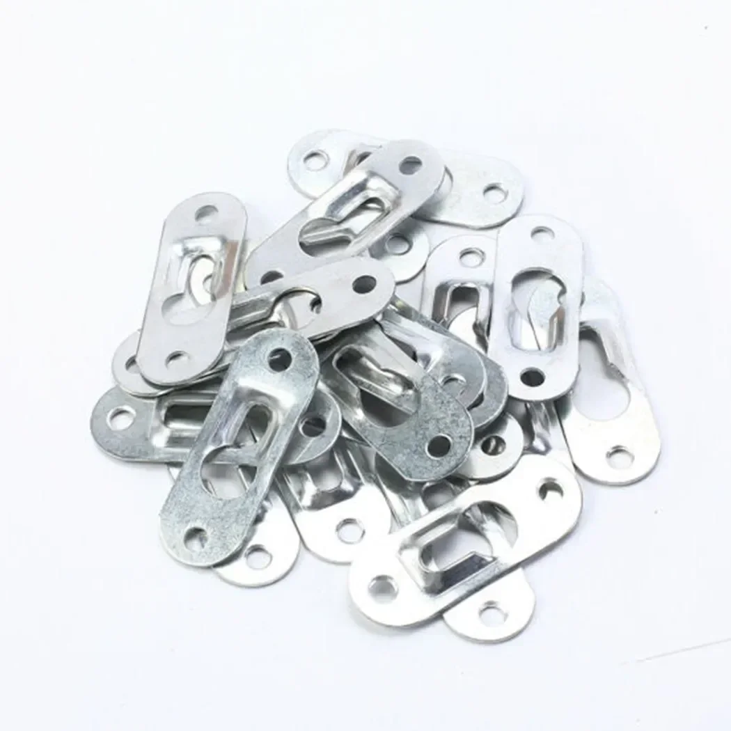 10X Heavy Duty Keyhole Picture Frame Hangers Two Hole Hanging Bracket Plate Metal Mounting Shelves Cabinets Hangers 10pcs Hanger