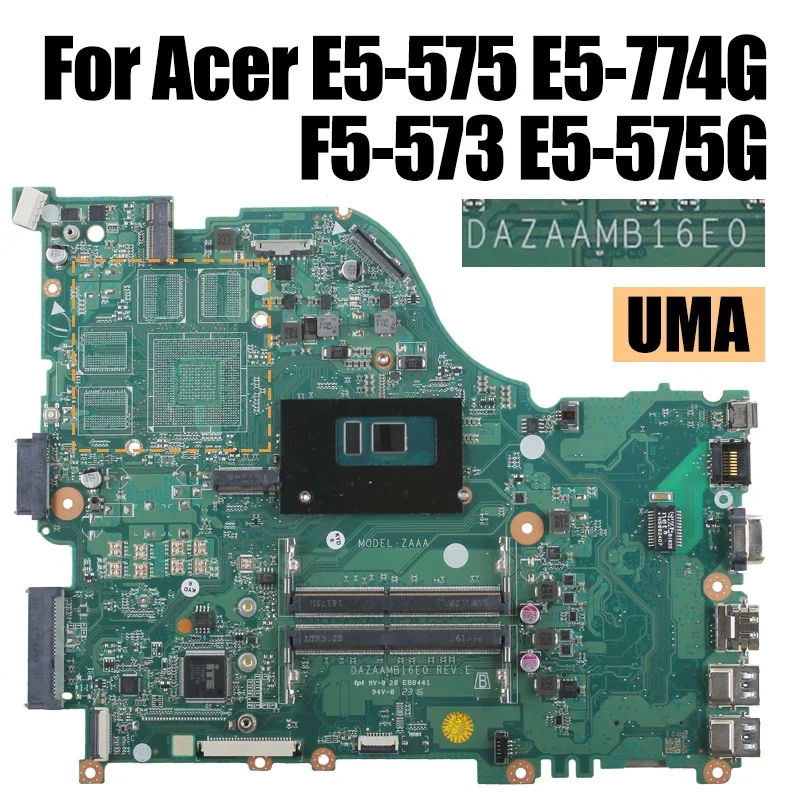 For Acer E5-575 E5-774G F5-573 E5-575G Notebook Mainboard DAZAAMB16E0 i3 i5 i7 7/8th 940MX Laptop Motherboard DDR4 Full Tested