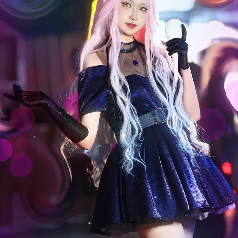 

Anime Alien Stage Mizi Cosplay Costume Women Girls Dark Blue Dress Uniform Full Set for Halloween Christmas Fancy Party Outfits