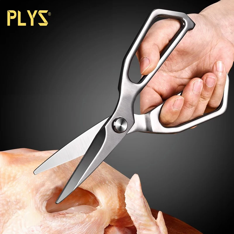 PLYS Heavy Duty Stainless Steel Kitchen Scissors Shears Cutter Professional Chicken Bone Meat Fish Turkey Vegetables Scissors