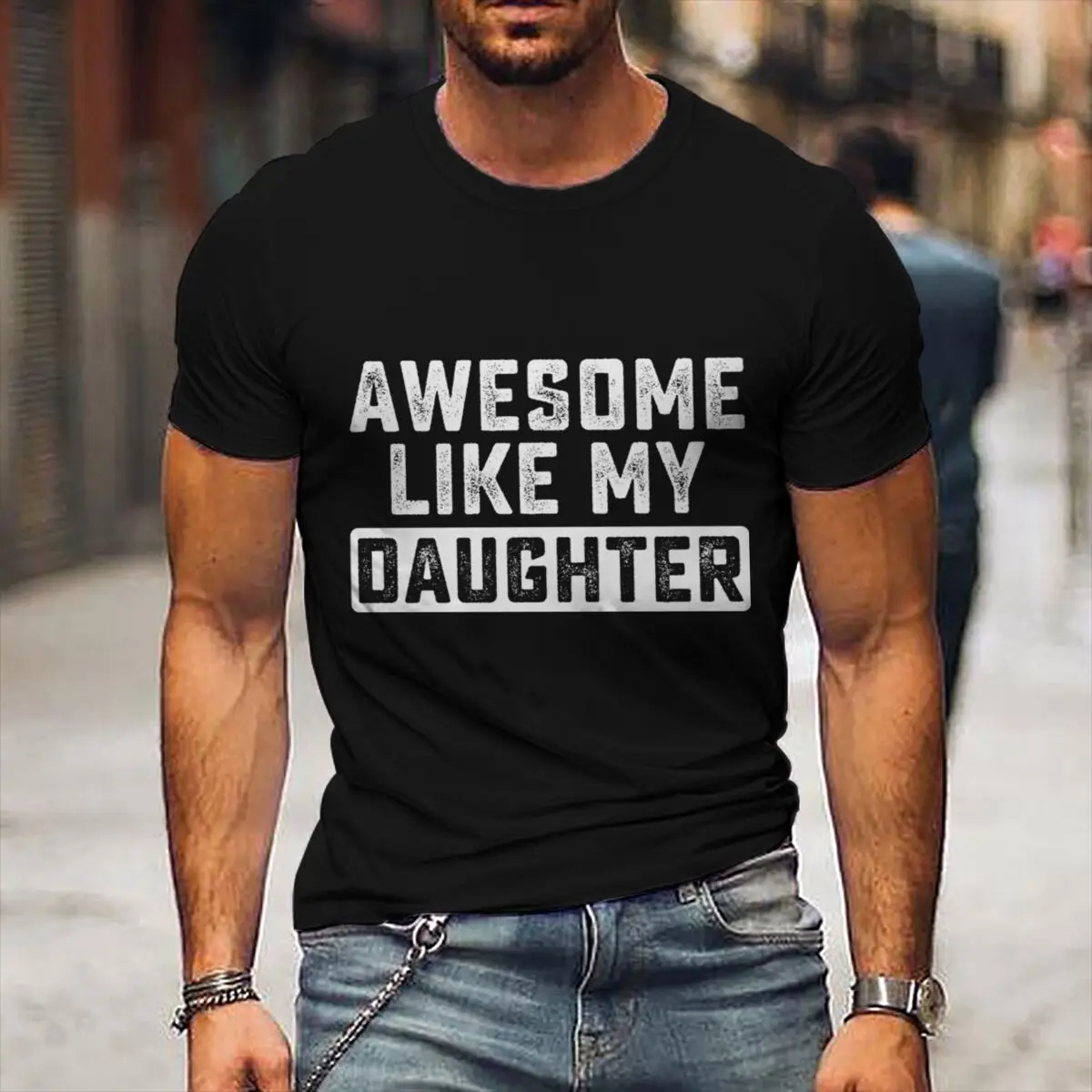 Awesome Like My Daughter Shirt Dad Shirts for Men Print T Shirts Father's Day Gift New Design Men Clothes Tees Tops
