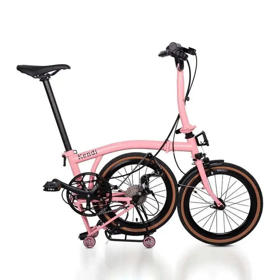 Portable Mini Folding City Bicycle for Adult 16 Inch Folding Bicycle 9-speed Folding Bike Carbon Steel Frame Dual V Brake
