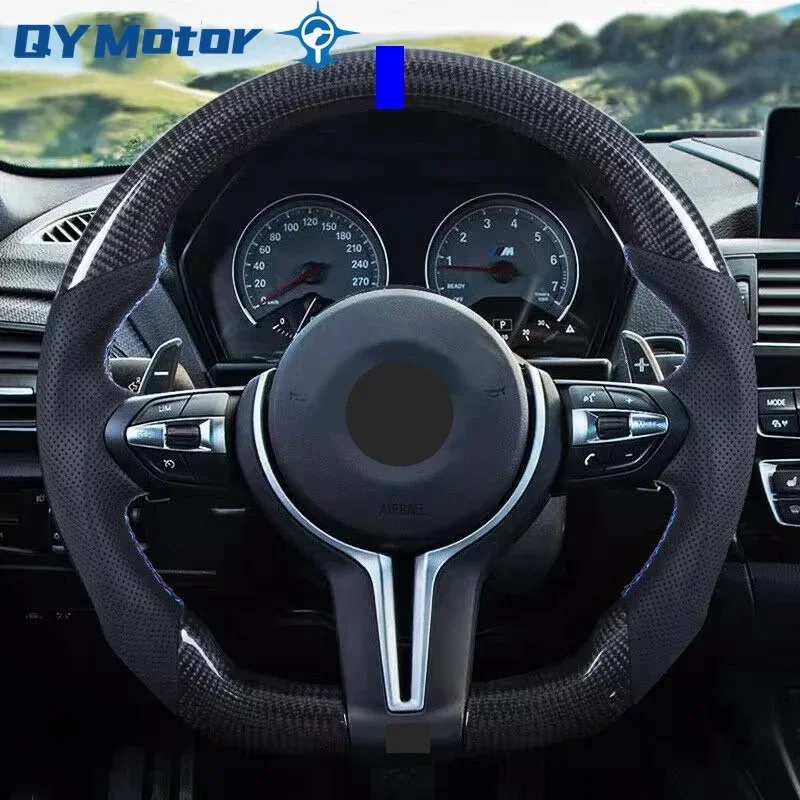 Real Carbon Fiber Steering Wheel Fit For BMW F10 F15 F20 F30 F80 F82 M2 M3 M4 M5 1-7 Series X1 X2 X3 X4 X5 X6 Shift Light Sport