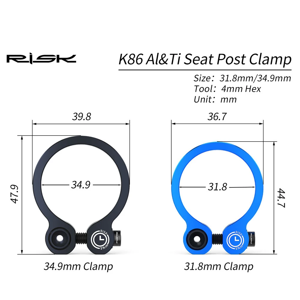 Bike Seatpost Clamp,Quick Release Bicycle Seat Post Clamp,Fit 27.2/28.6/30.4/30.8/30.9/31.6mm Seatpost,with Hollow Screws