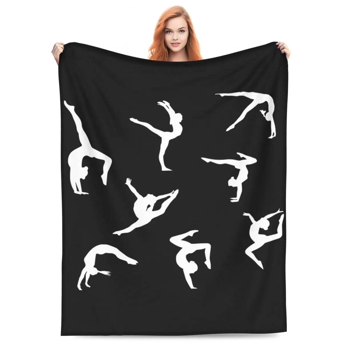 Dance Rhythmic Gymnastics Pattern Blanket Fleece Sofa Throw Blanket Breathable for Couch Bedding Travel Throws Bedspread Quilt