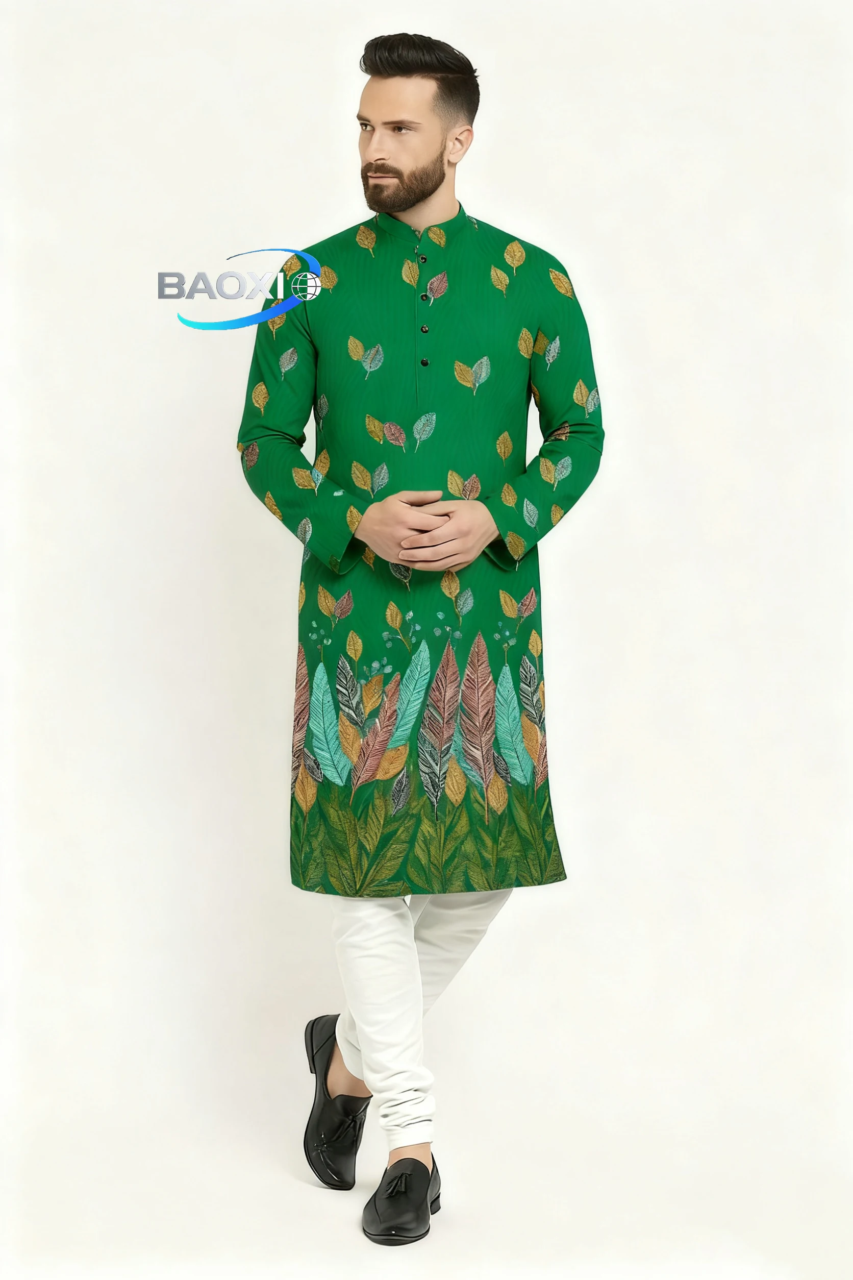 Vestaglia lunga stampata da uomo con vari modelli, kurtaasuha, vestibilità alla moda e comoda, adatta a tutte le occasioni