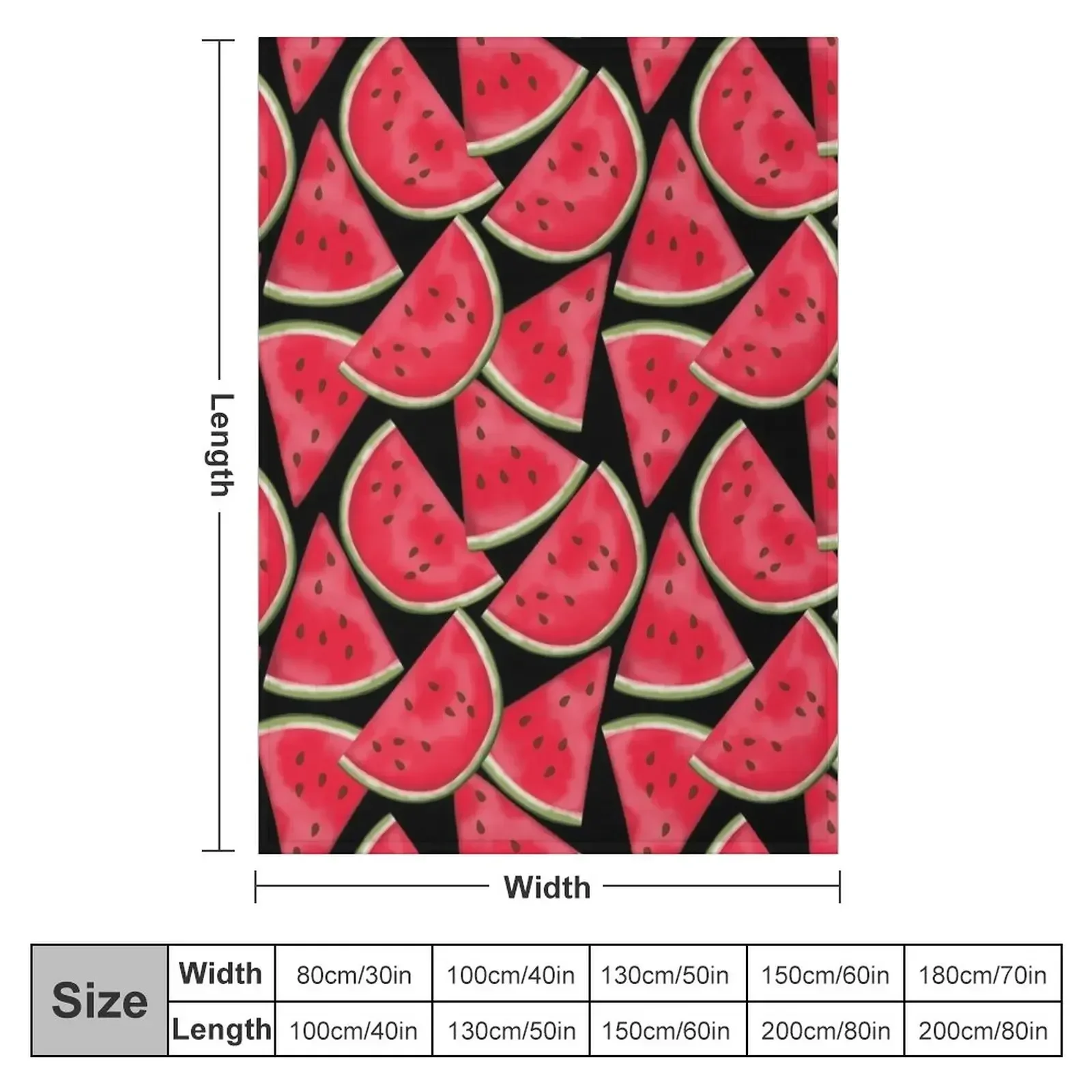 Watermelon on black Throw Blanket Soft Thin bed plaid Blankets