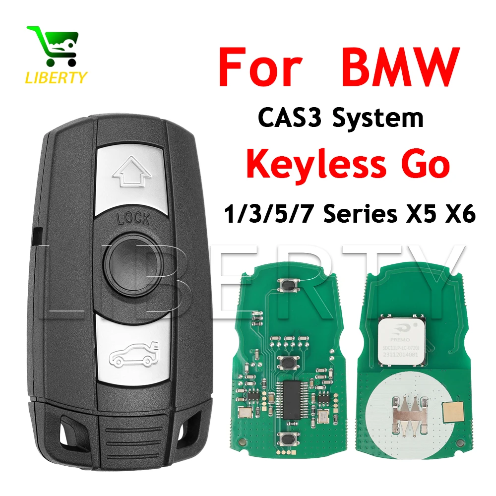 

Ly for BMW CAS 3 System 3/5 Series Z4 X6 X5 E60 E70 E90 E92 Locksmith Car Owner ID46 315/868Mhz Keyless Go Smart Remote Key Fob