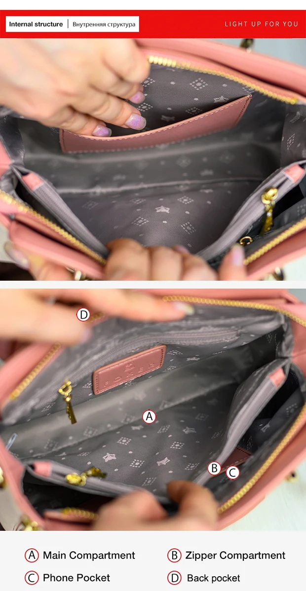 FOXER Split Leather Shoulder Bag Women Top Handle Handbag Female Large Capacity Tote Bag Simple Luxury Crossbody Purse