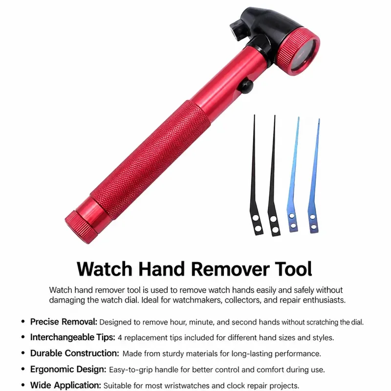 Locksmith Tool Hawkeye Dial Needle Red With 4PCS Straight Needle With Lamp Magnifying Glass