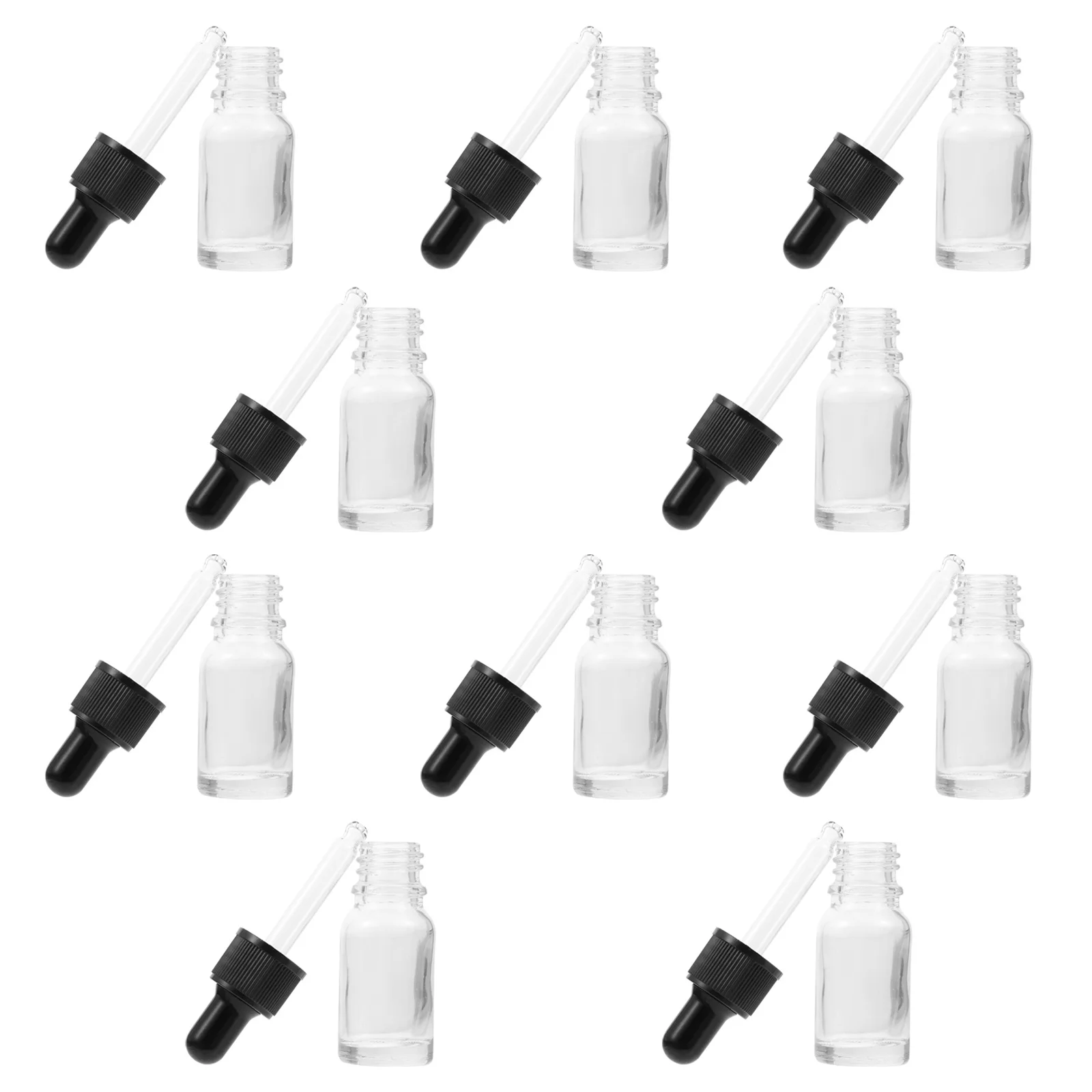 

10Pcs 15ml Refillable Glass Bottle Easy Clean Durable Practical Essential Oil Case Travel Accessories Essential Oil Bottle