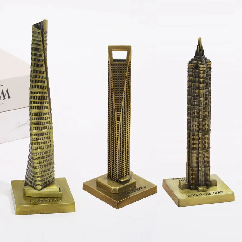 Shanghai Landmark Office Desktop Ornaments Crafts China Travel Souvenirs Figurines Home Decoration House Model Festive Gift