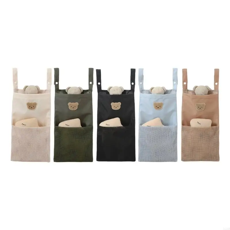 Easy installs Baby Bedside Mesh Secure Hook Multiple Use Storage Bag
