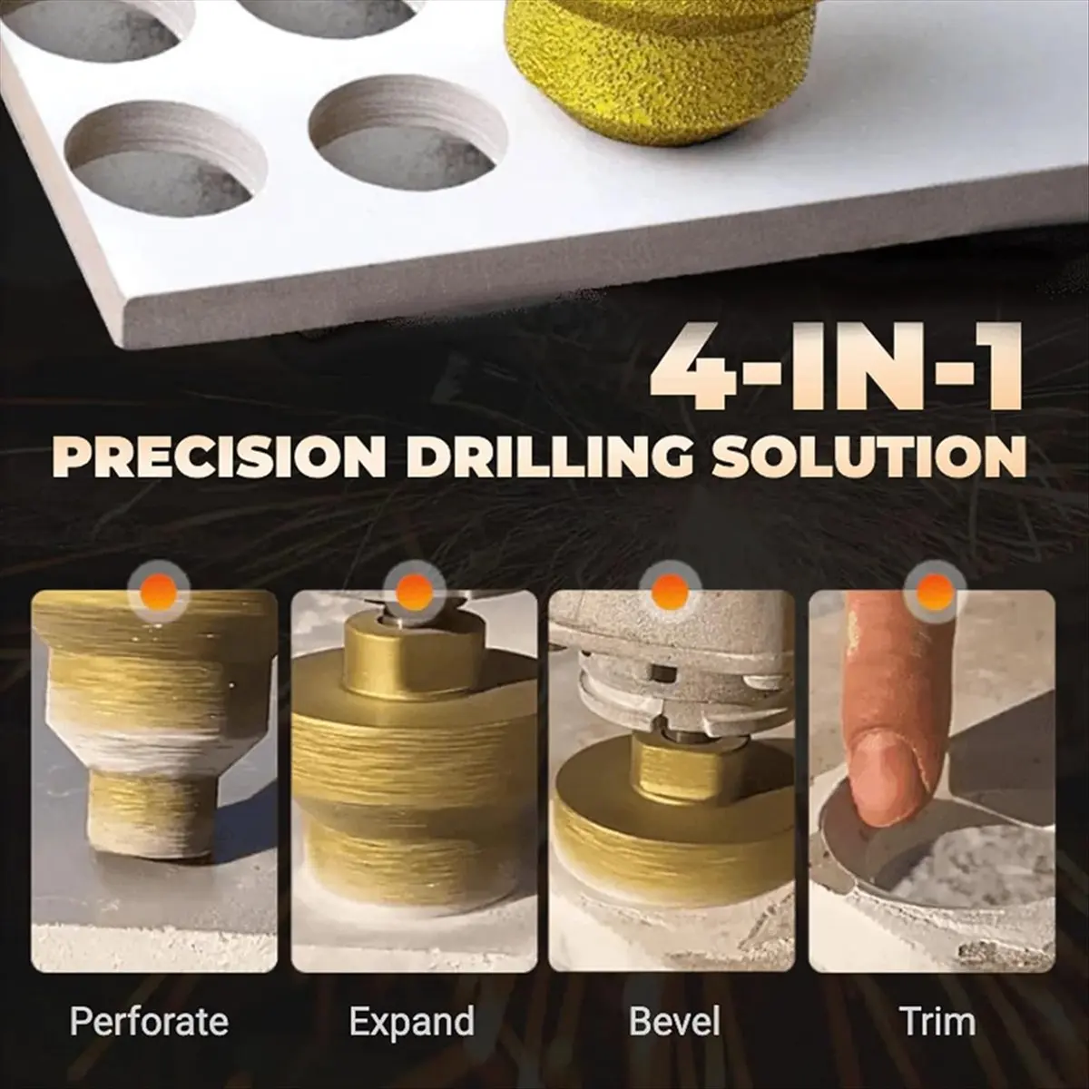 MALL  Core Drill Bit Set,20-35-50mm Stepped Pagoda Design Multi-Layer Conical Hole Opener