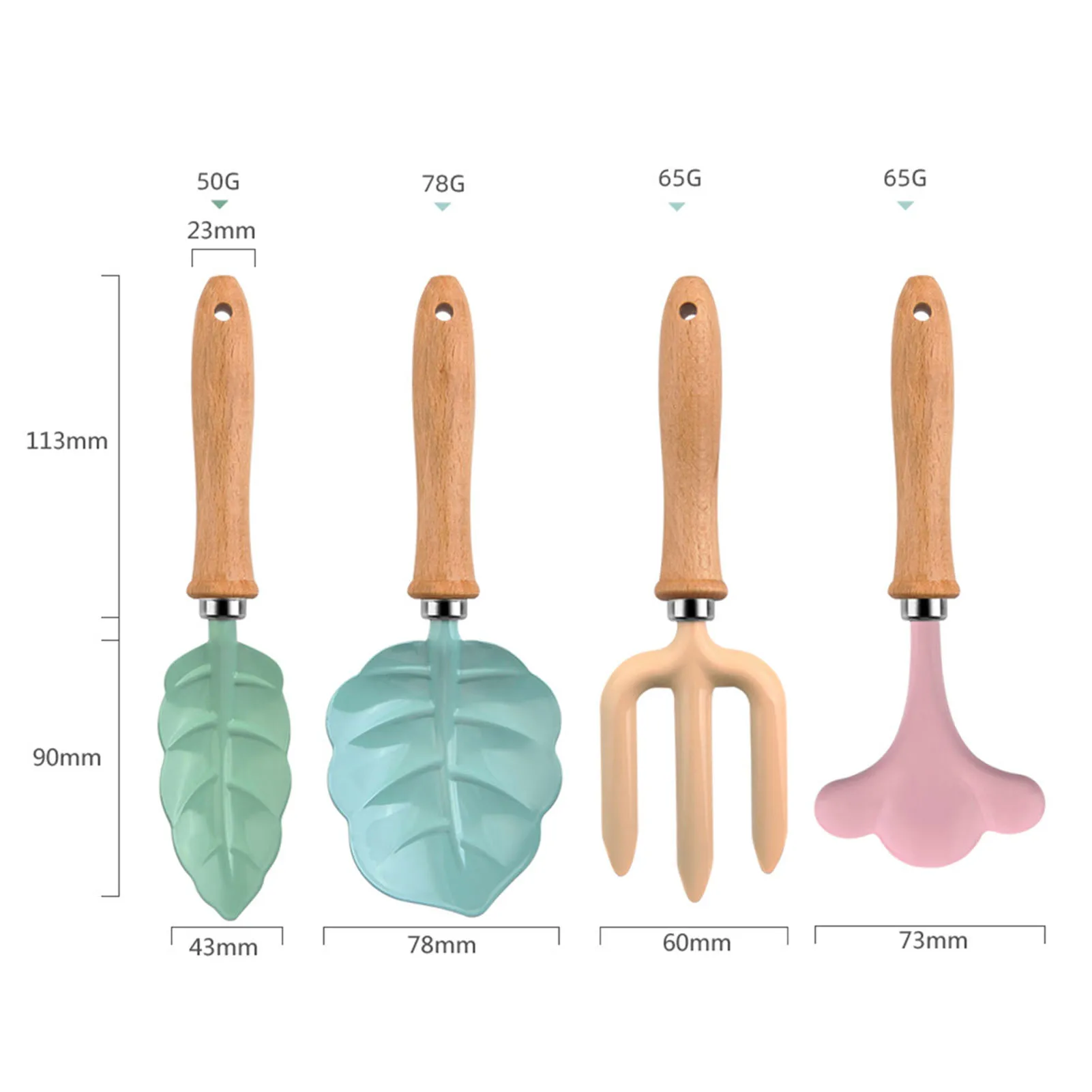 Набор инструментов для садовников в форме листа и цветка, садовая лопата, грабли, набор вилок с прочной деревянной ручкой, садовые подарки для детей, безопасные игрушки