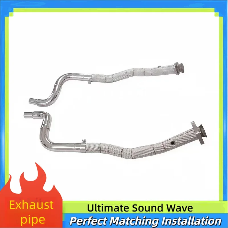 High-flow Sport Dumppipe Exhaust Header for Jaguar F-pace 3.0T 2017-2019 SS304 Insulated Downpipe Power Upgrade 100% Matching