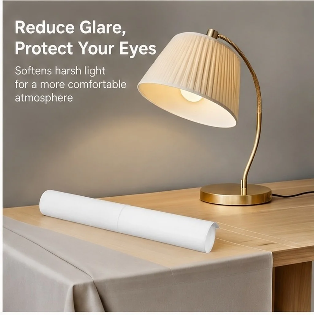 2 Rolls PVC Lampshade Sheet Decorative Light Blocking Glare Reducing Material 47x20inch DIY Ceiling Table Lamp Shade Home Office
