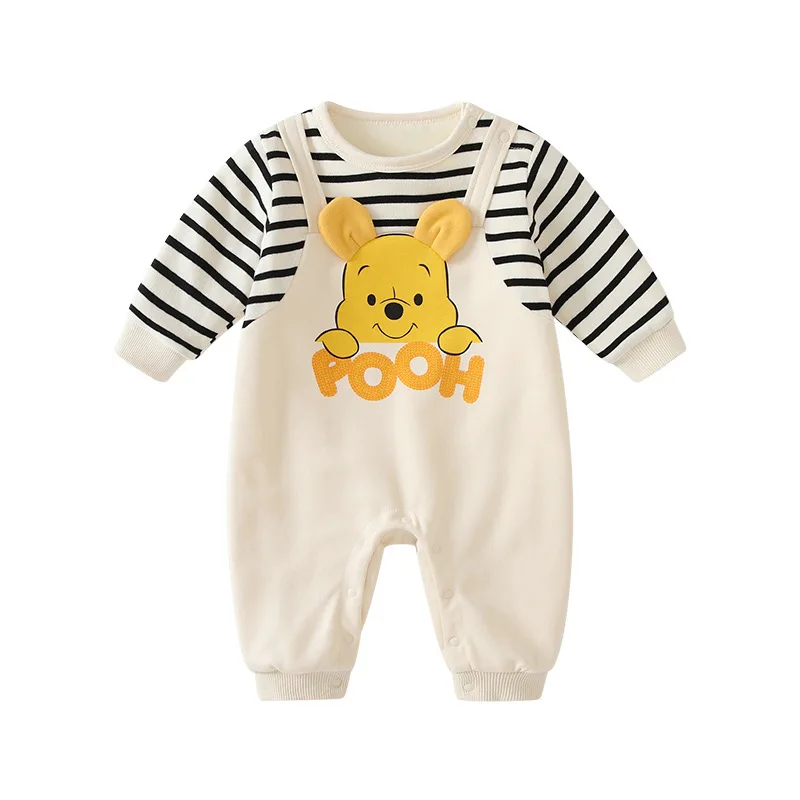 

MINISO Winnie the Pooh Winter Thick Baby Unisex Onesie Newborn Fleece Clothes Infant Warm Romper Outfit 0-1 years Cute Bodysuits