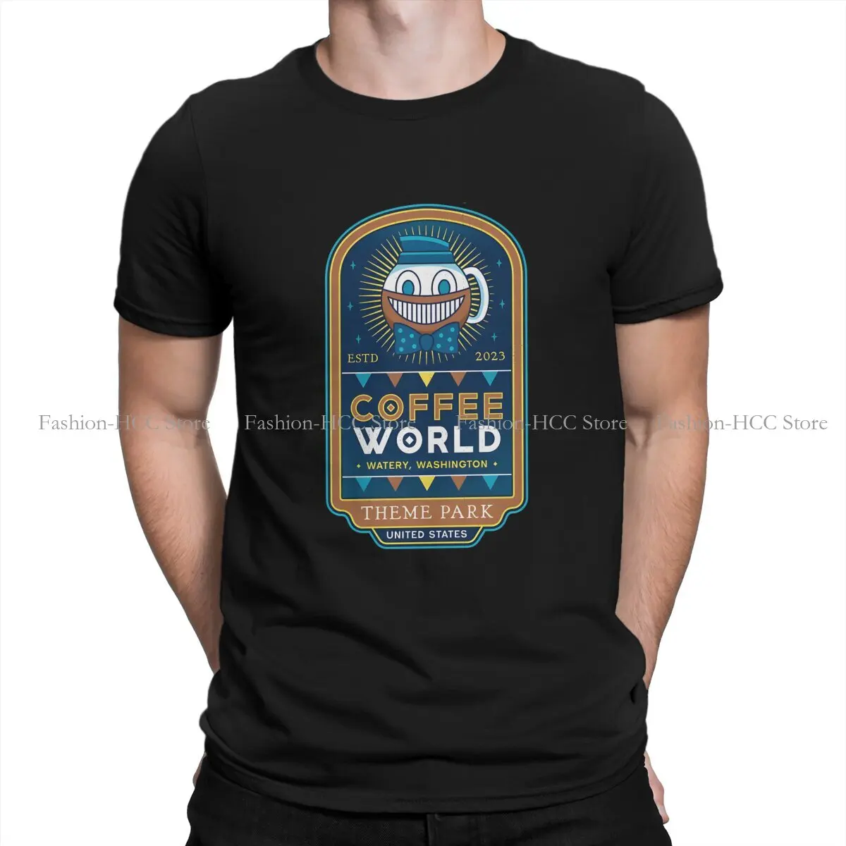 Alan Wake Watery Coffee World Tshirt Graphic Men Tops Vintage Fashion Summer Polyester  Streetwear Harajuku T Shirt