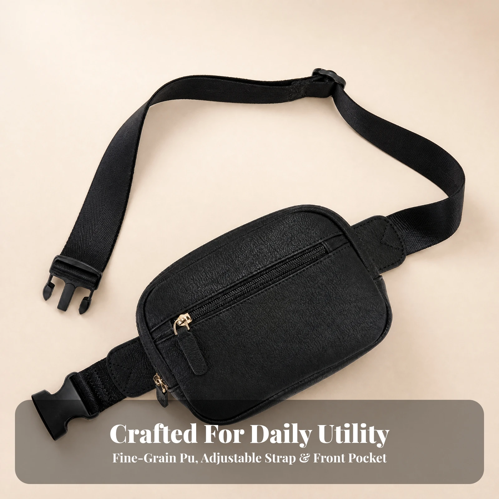 Fanny Pack with Concealed Pocket Lightweight Waist Bag with Adjustable Strap Leather Waist Pack Portable Comfortable
