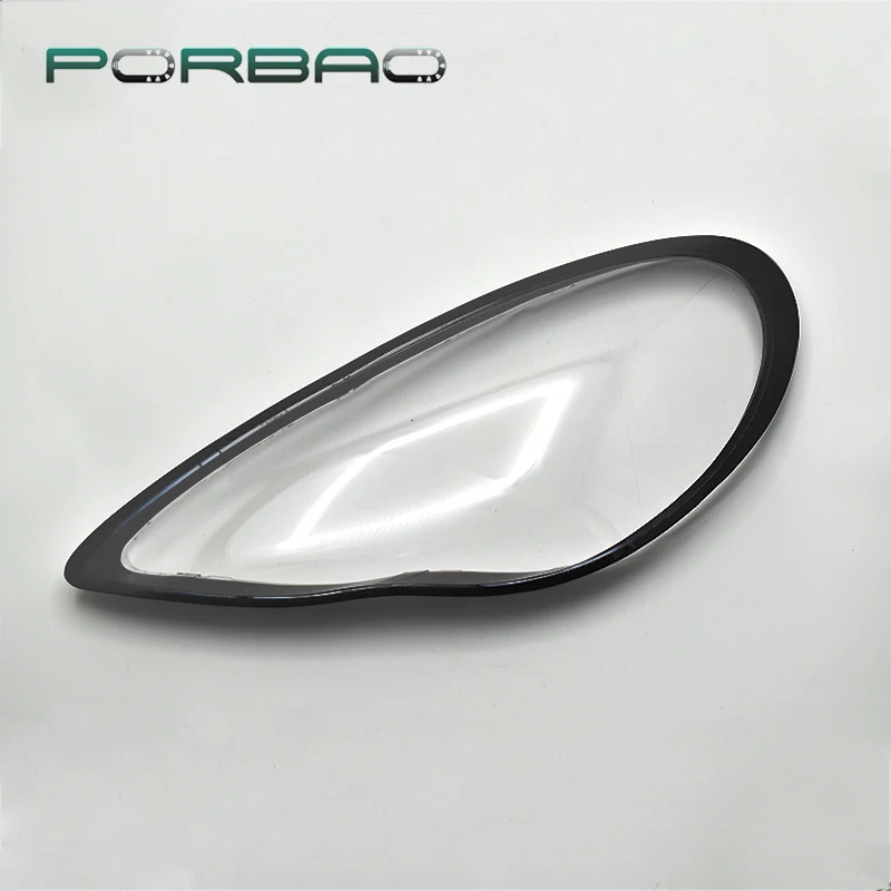 For Porsche Panamera 970 2011 2012 2013 2014 Headlight Transparent Cover Lampshade Headlamp Shell Plexiglass Lens Black Edge