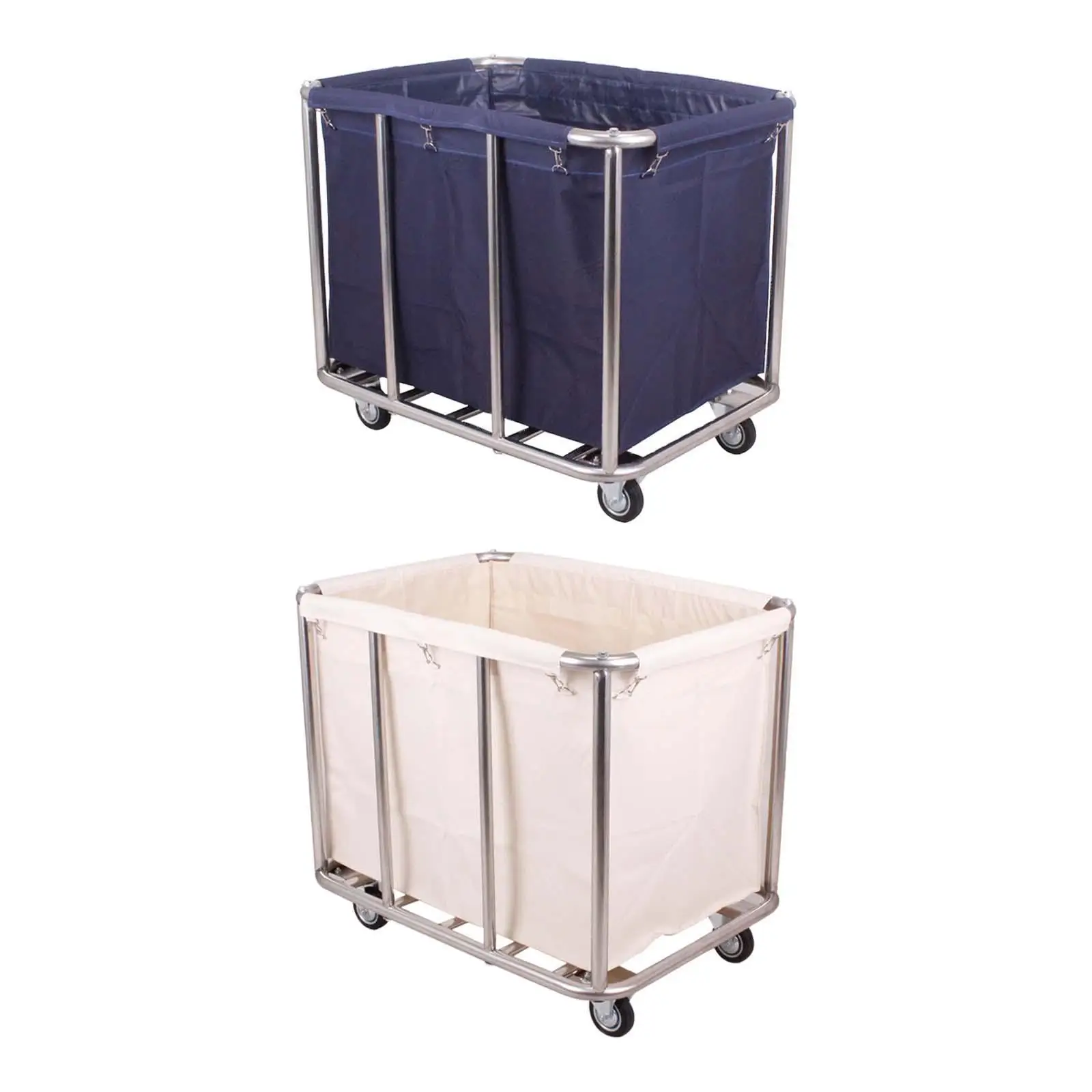 

Rolling Cart Laundry Basket Storage Hamper 90x65x80cm Rectangular Stainless Steel Frame for Family or Commercial Multipurpose