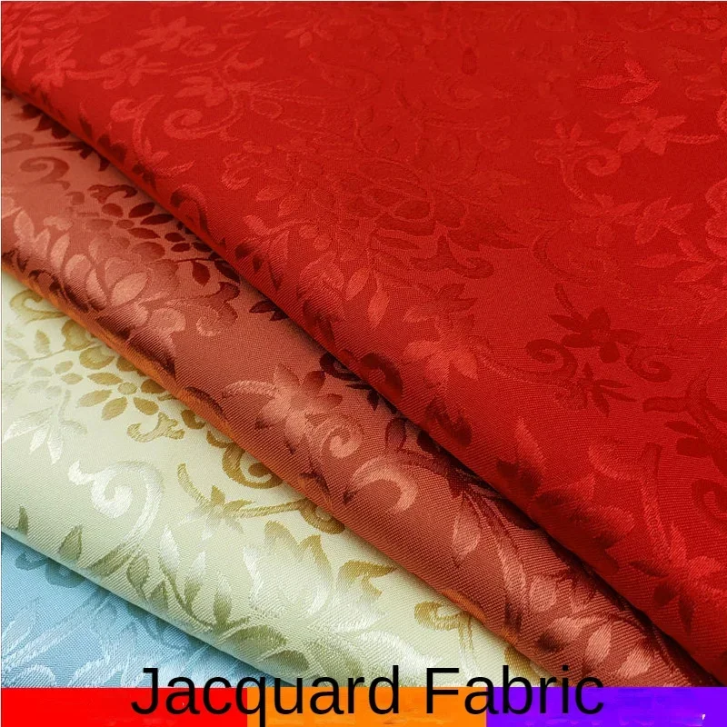 Jacquard Fabric By The Meter for Clothing Cheongsam Dresses Diy Sewing Peony Dark Pattern Soft Opaque Summer Flowers Silky Cloth