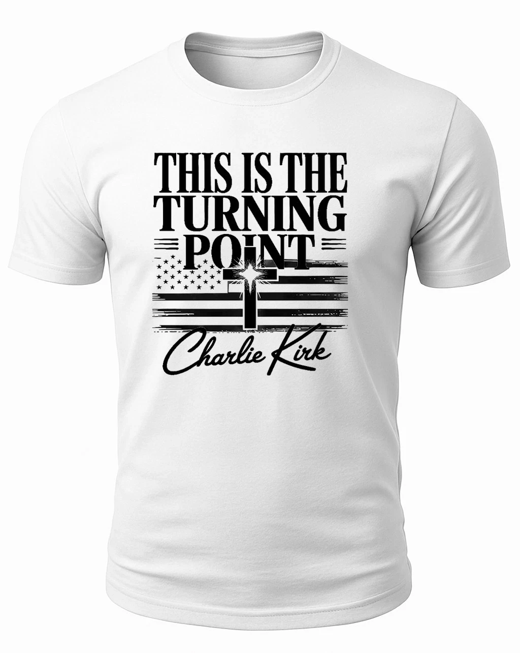 Charlie Kirk This Is Turning Point USA Printed Design Comfortable and Breathable Fashionable Daily Wear Men's Clothing Men Tee