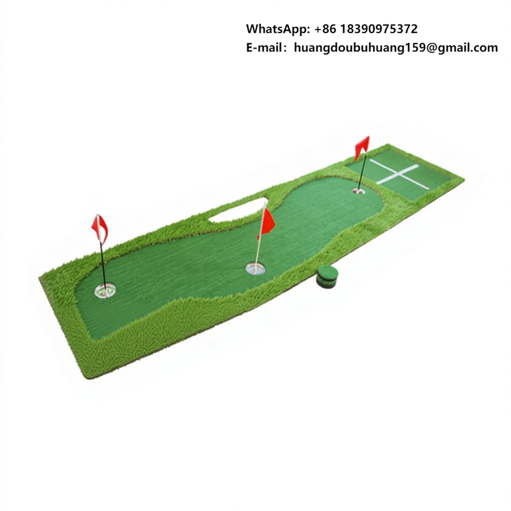 

Indoor Golf Putter Exerciser Artificial Turf Green Practice Blanket Set Model PGK-C27
