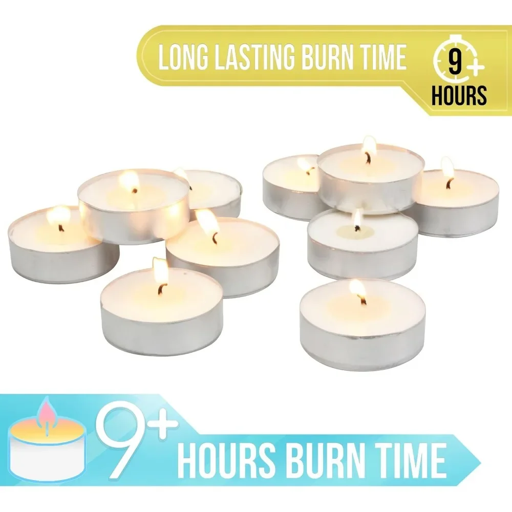 20 velas leves de chá de grandes dimensões sem perfume com tempo de gravação estendido de 9 horas (pacote com 14, 280 contagens no total) Casa e jardim