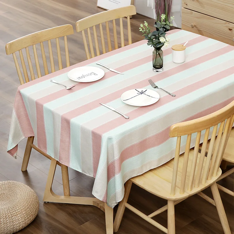 Simple and Fashionable Black and White Striped Rectangular Tablecloth Kitchen Restaurant Decoration Table Waterproof Tablecloth