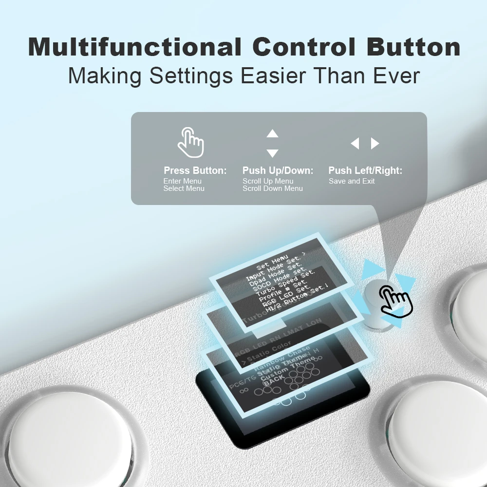 Duelpad Zen Metal Ergo-split  Arcade Controller For PC/PS3/PS4 With Meun UI Function Hitbox Controller For PS5/Xbox/Switch/Steam