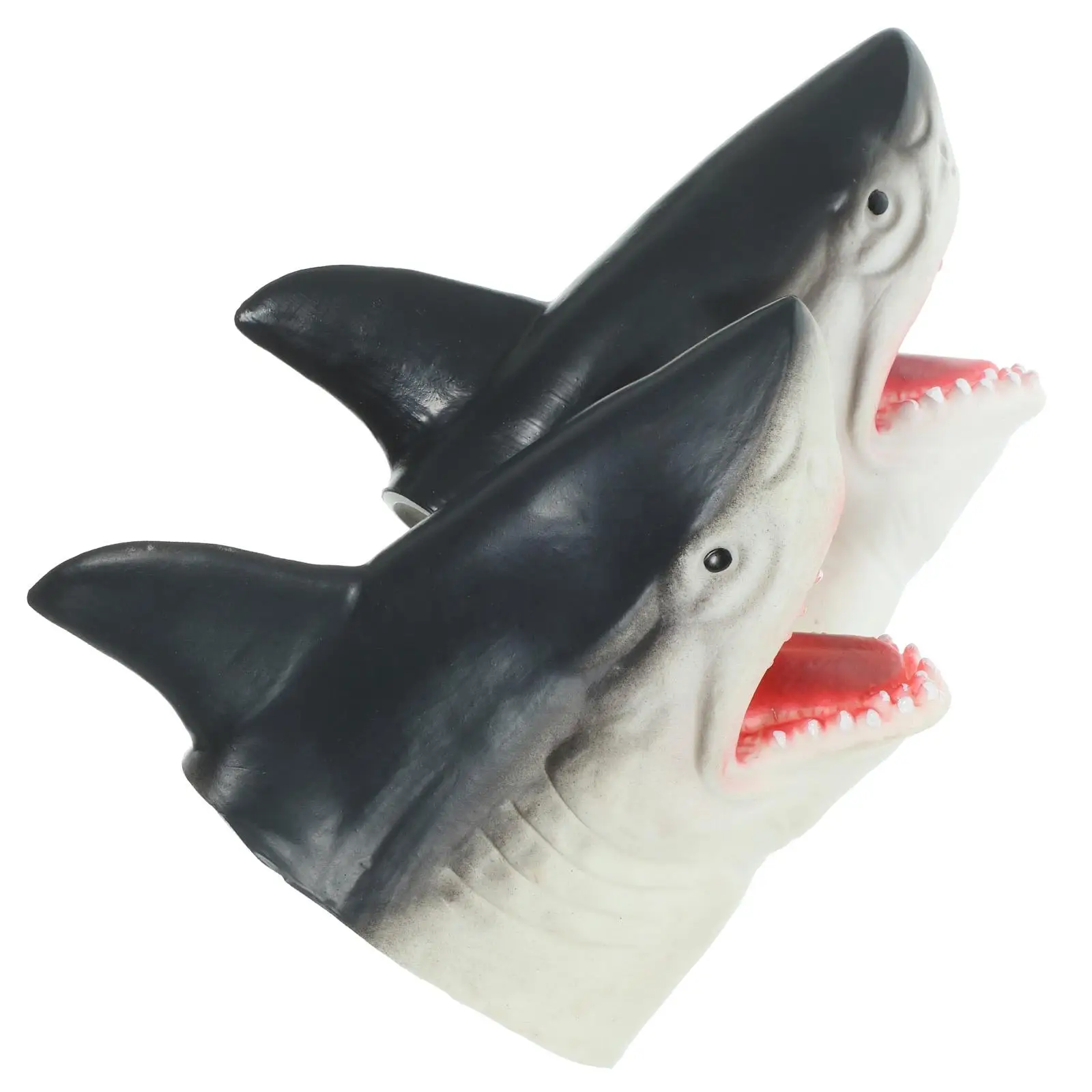 

2Pcs Shark Hand Puppet Soft Rubber Kids Toy Hand Puppet Toys Educational Puppets Biting Game Role Play Safe