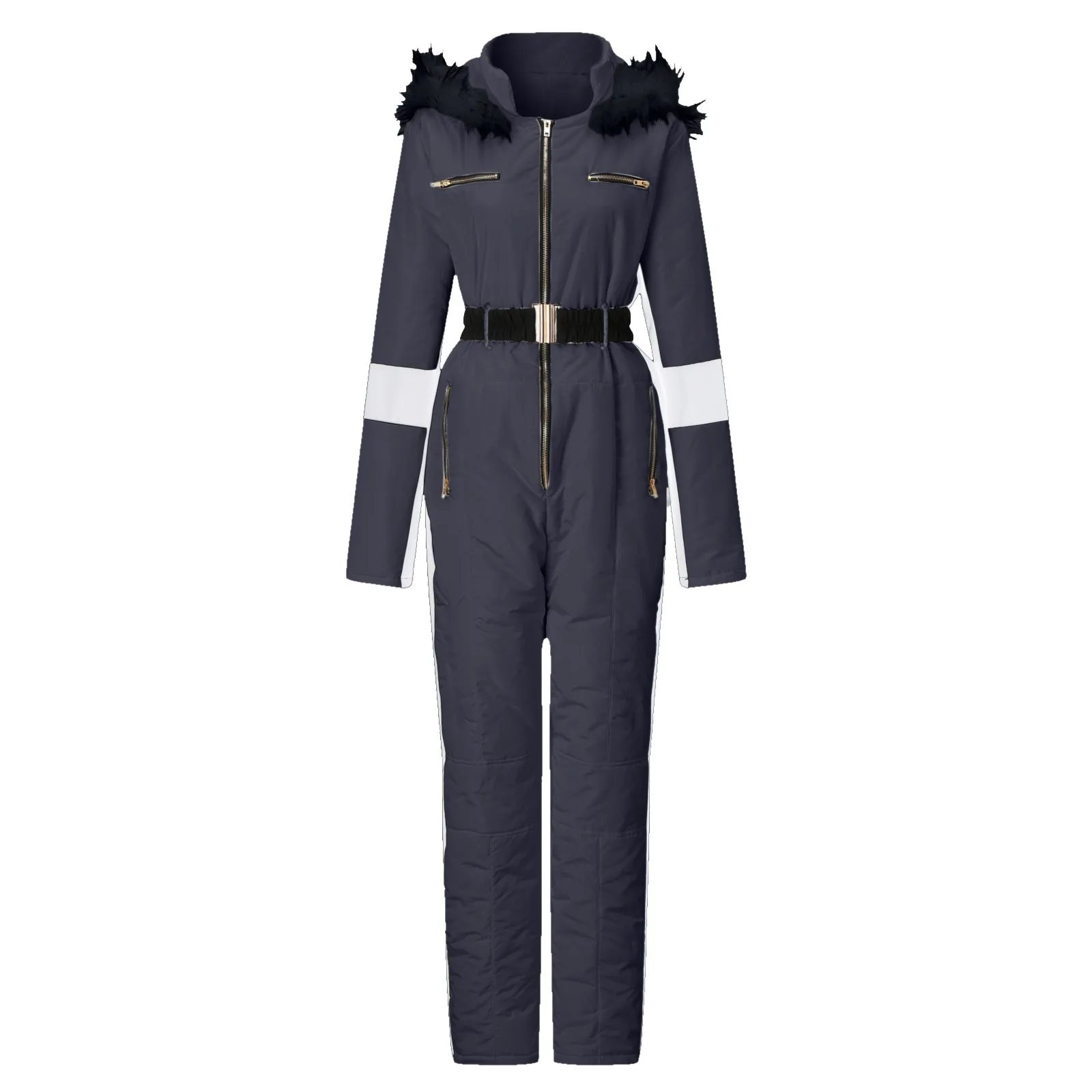 Combinaison de ski imperméable pour femme, combinaison chaude, col parfait, sports de plein air, fermeture éclair, trempée, suites d\'hiver