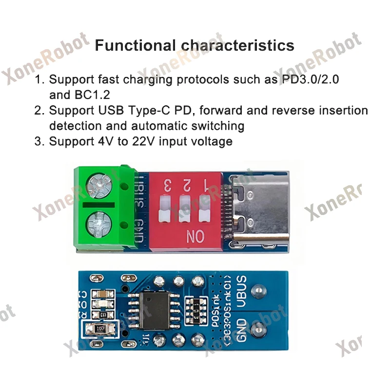 1/5/10 قطعة Type-C PD QC الزناد 5 فولت ~ 20 فولت رمز الاتصال تعديل تيار مستمر الجهد وحدة الطاقة تعديل الطلب الجهد شحن سريع شرك