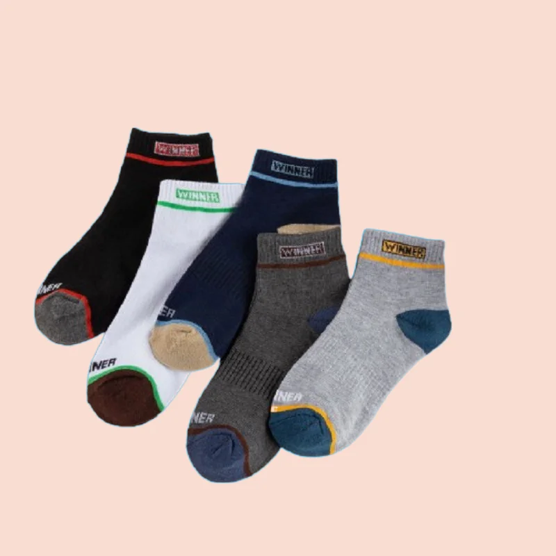 

5/10 Pairs All Seasons All-match Colorblock Letter Men's Socks Sports Sweat-absorbent Autumn and Winter Socks All-match Socks