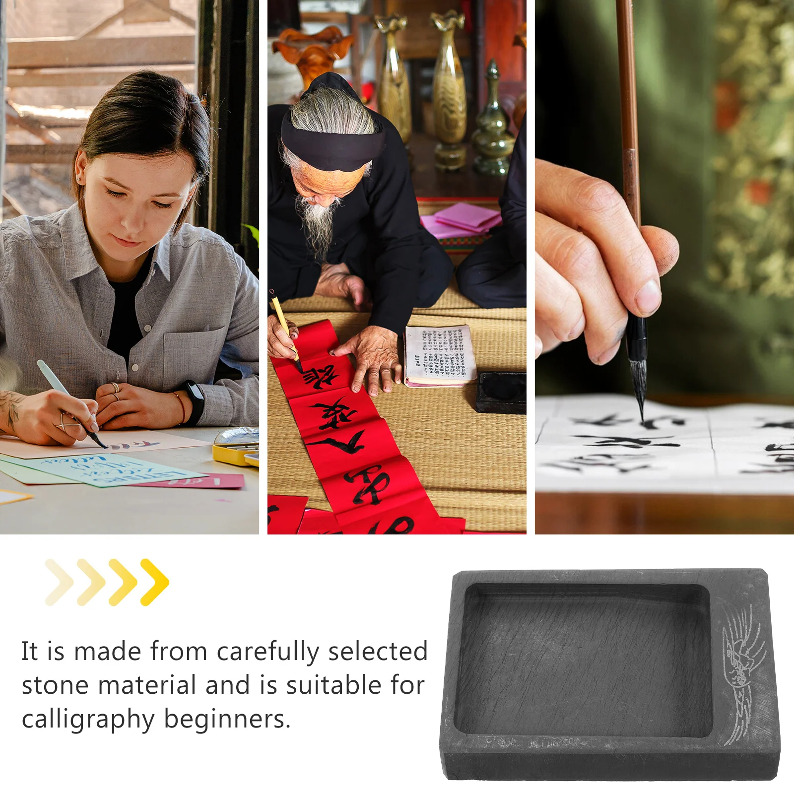 

Painting for Calligraphy Art Preserve Inkslab Grinding Stone Writing Drawing Chinese Ink Holder Accessory