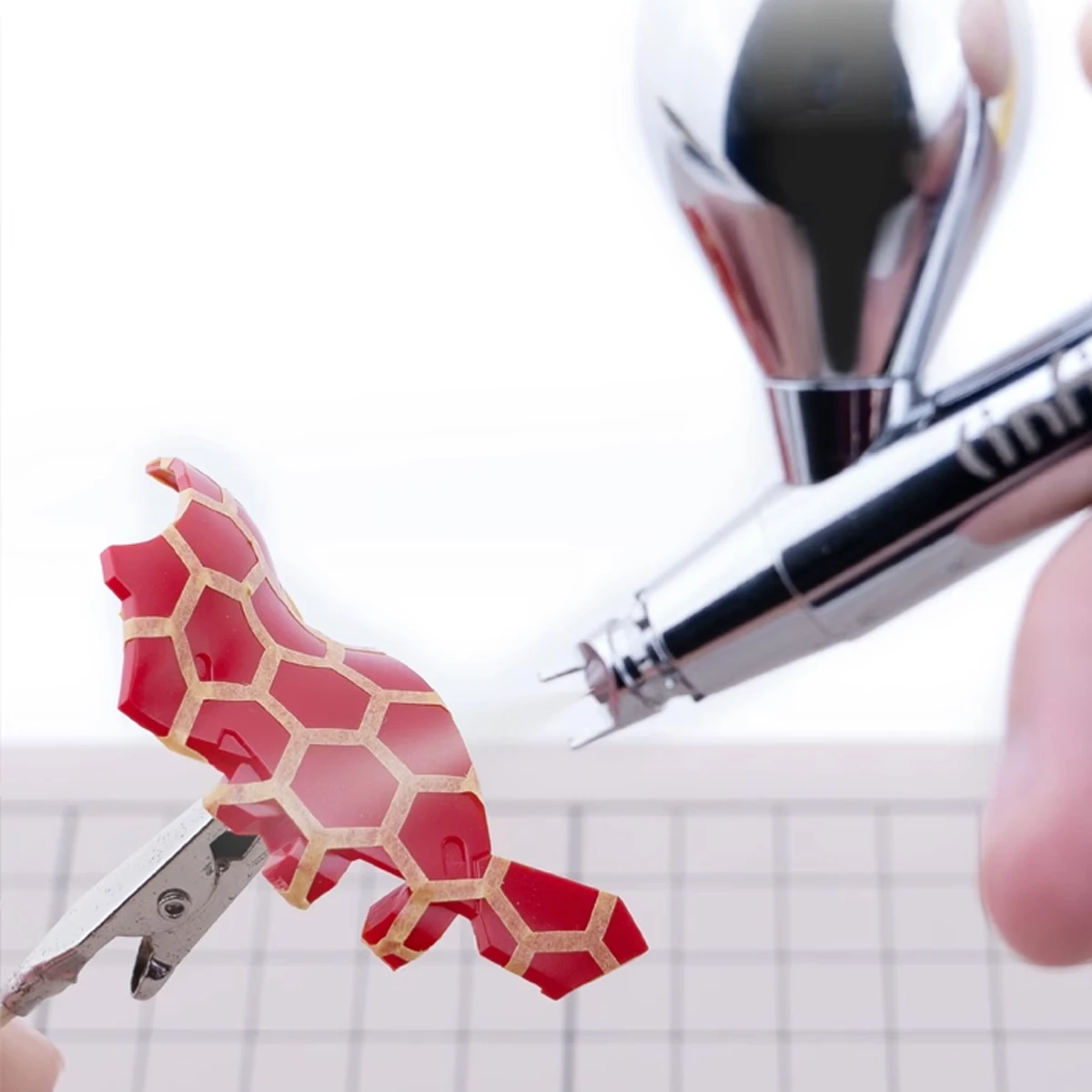 Airbrush-Sprühplatte Schablonenwerkzeuge Digitale Pixel-Wabentarn-Malerei Abdeckband Passend für Miniatur-Modellbausätze – Detail 1