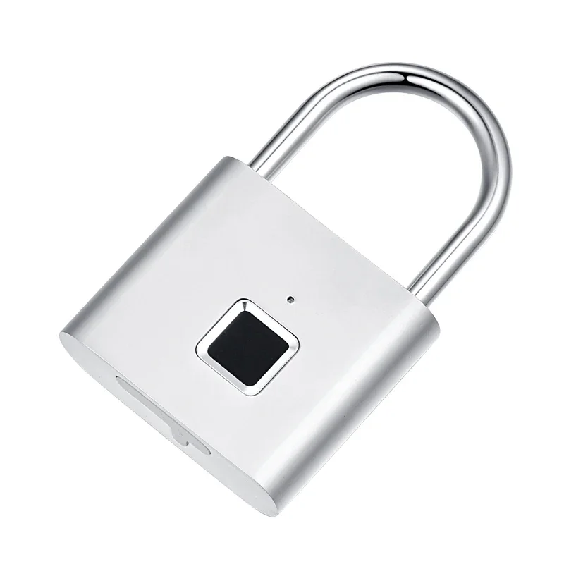 Keyless USB Charging Fingerprint Lock Smart Padlock Waterproof Door Lock  Unlock Portable Anti-theft Padlock Zinc