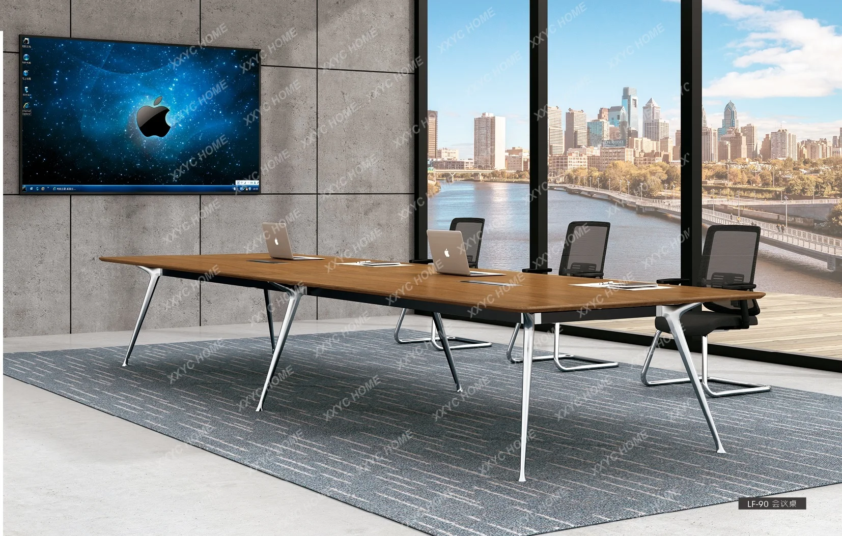 A Office Furniture Small Portable Folding Meeting Room Table Movable Training Board Room Desk Large