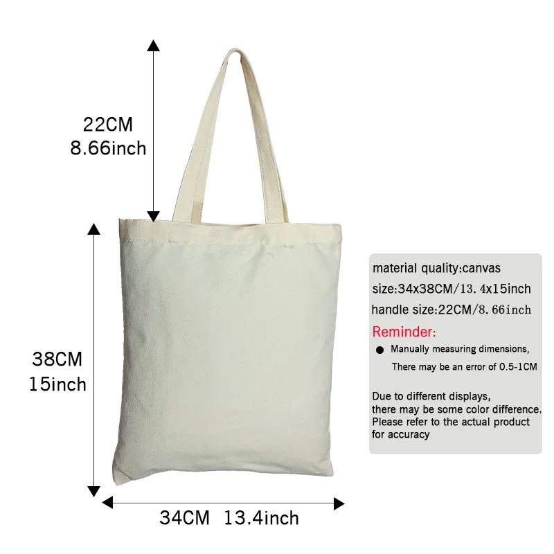 2/5/10pcs DIY Craft Sublimation Tote Bags Blank Canvas Travel Handbag Reusable Bag Shopping Shoulder Bags Washable Heat Transfer
