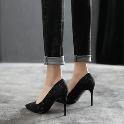 Small Size 30-44 Women's Shoes 31 32 33 High Heels Stiletto Heel Pointed Toe Black Shoes Plus Size 41 42 43