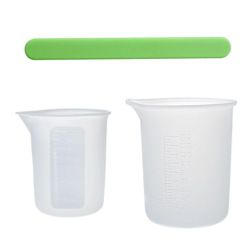 YUYU Misurini in Silicone per Resina 150ml 100ml Tazze Miscelazione Contenitore per Colata Resina con Bastoncini per in