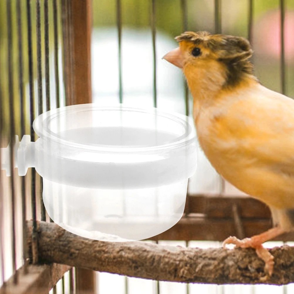 

5pcs Hanging Parrot Food Bowl Large Capacity Pvc Cage Feeder Strong Sturdy Water Holder For Parrots Hamsters Bird Feeding